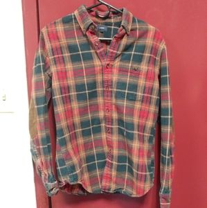 J Crew Flannel with Suede Elbow Pads